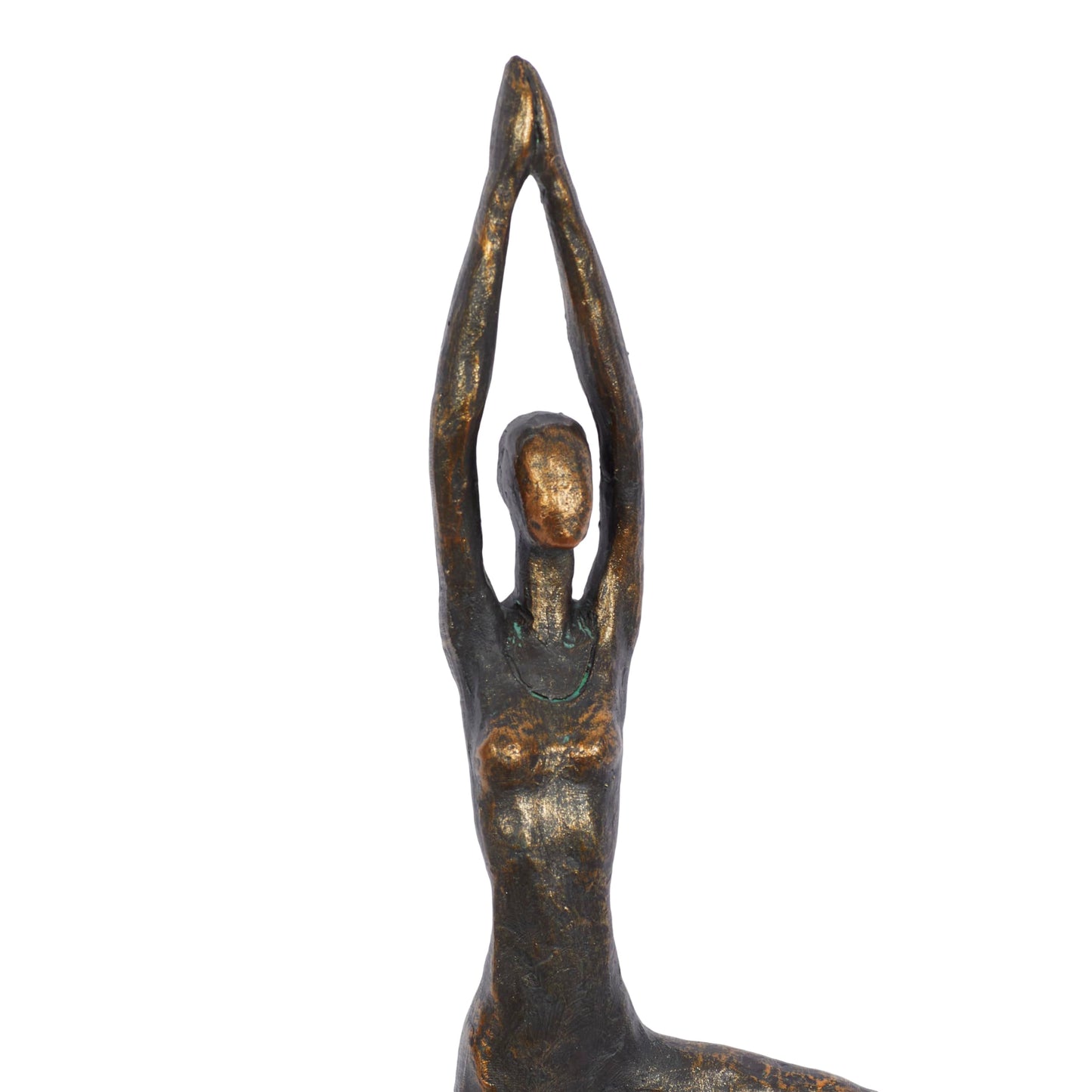 Deco 79 Polystone Yoga Decorative Sculpture Home Decor Statue, Accent Figurine 6" x 4" x 18", Brass