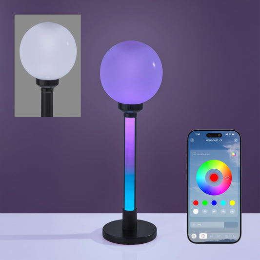 Adesso Smart Table Lamp with Integrated LED Lights, Modern Home Decor, RGB Color Changing Lamp with Bluetooth App for Living Room, Bedroom, or Desk, 18" Tall