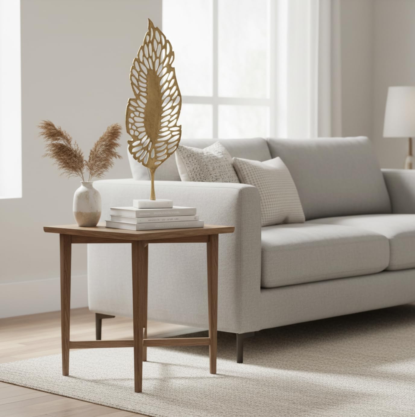 Modern Day Accents 3744 Primavera Tall Golden Leaf Sculpture, Gold Home Decor Accent with White Marble Base, Nature Decor, Unique Tabletop Decor for Living Room, Bedroom, Office, or Kitchen, 27.5" H