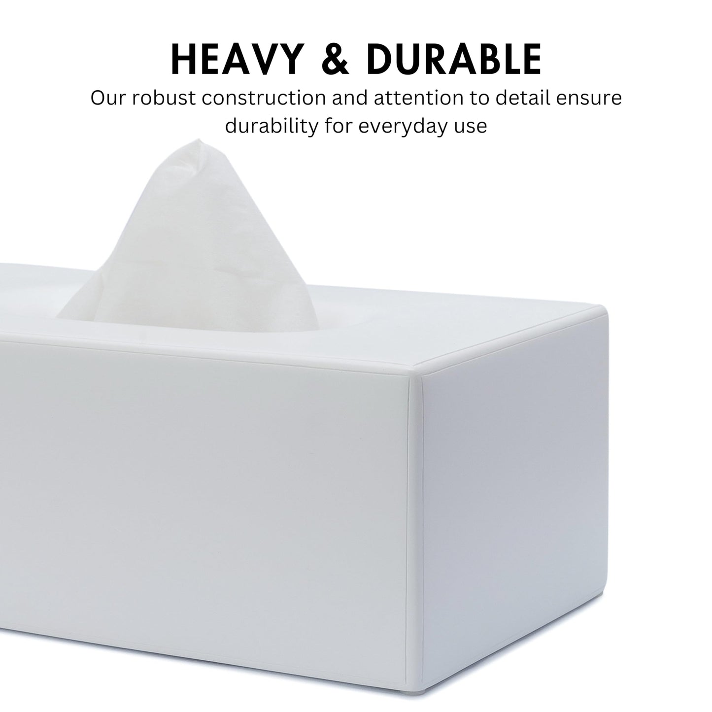 Yew Design Matte White Tissue Box Cover Rectangular, Facial Tissue Dispenser for Bathroom, Kitchen, Bedroom, Office, Hotel, Restaurant, Countertop, Nightstand, Car, and Desk
