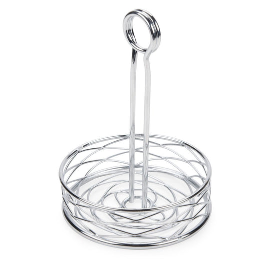 American Metalcraft RBNB17 Large Birdnest Condiment Rack, Round, Black
