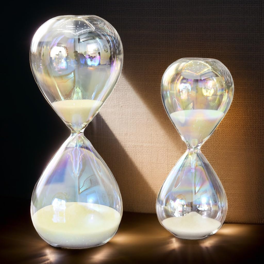 Falytemow Hourglass Sand Timer Glass Sand Timer Egg Hourglass for Kitchen Brushing Teeth School Teaching (Smooth, 30 Minutes)