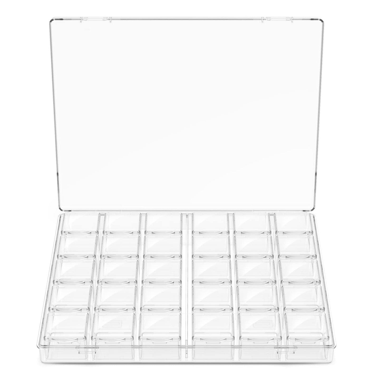 DOHIMGIO 30 Packs Plastic Stackable Organizer Container with Lids, Mini Containers for Beads, Glitter, Slime, Paint or Seed Storage - Black (Transparent)