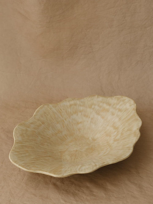 WENSHUO Stoneware Fruit Bowl for Kitchen Counter,Large Decorative Bowls for Home Decor,Handmade Perfect Centerpiece for Table, Island,or Counter,Matte Curd Color Reactive Glaze 13.5" L × 10" W