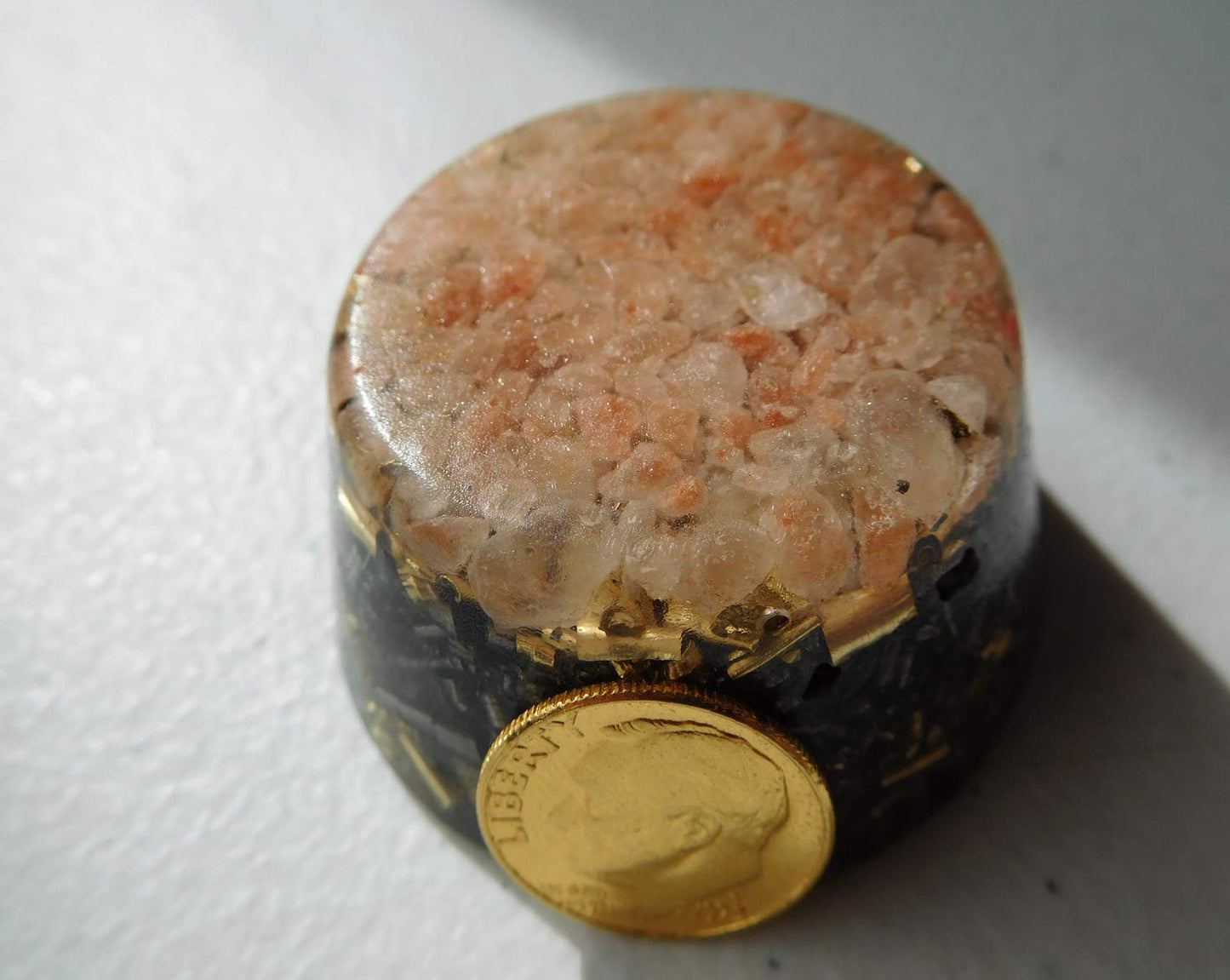 Himalayan Pink Salt Single Crystal Small Tower Buster Orgone Generator Energy Accumulator PERFECT GIFTING TOOL! Orgonite Many Beautiful Ingredients!(Salt Himalayan Pink)