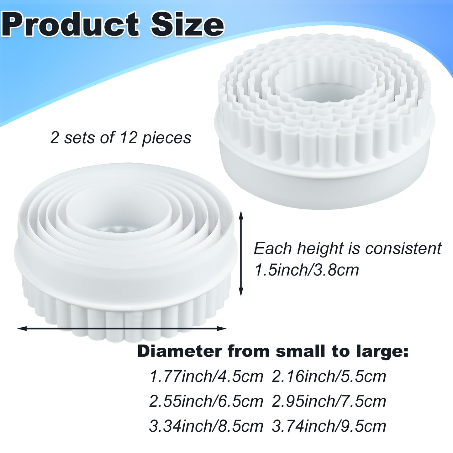 KFAREJGOAE 12 Pieces Display Stands for Pyrex Round Bowls Risers for Pyrex Bowls Stacker Stacking Rings for Cabinet White