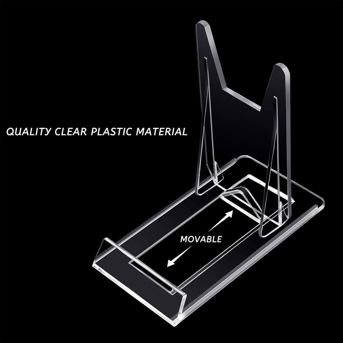 Zonon Acrylic Plate Stands for Display Adjustable Plastic Stand Holders Picture Plate Holders Clear Mini Easels Stands to Display Pictures for Home Office Supplies Festival Party Decoration(20 Pcs)