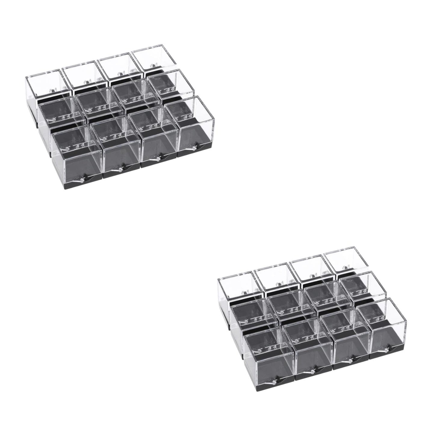 Mineral Specimen Storage Boxes 24-Pack Clear Plastic Display Cases 2.75X1.37X1.37In Rock Collection Organizer for Collectibles and Crystal Display