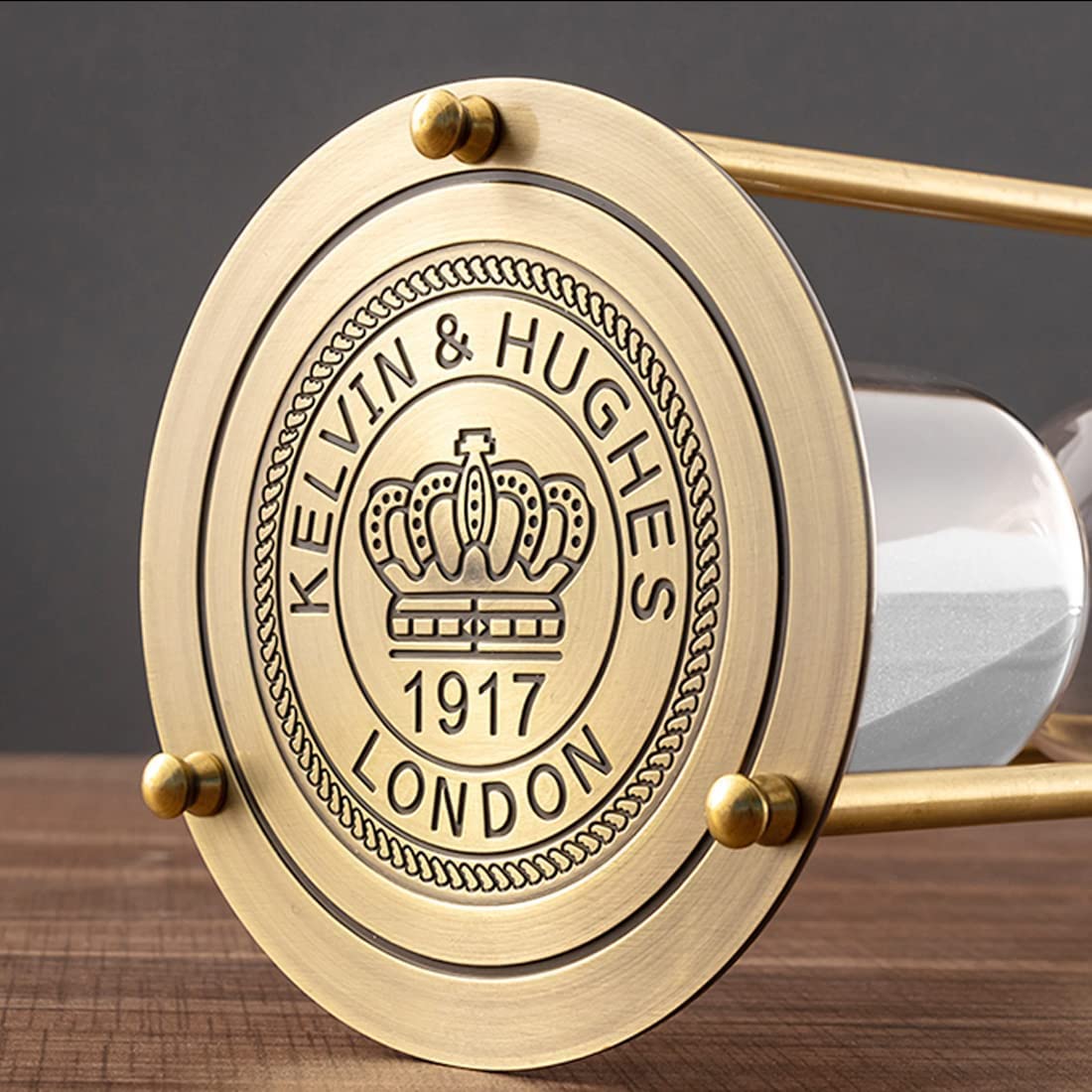 Vintage Sand Timer 5 Minute Hourglas, Small Sand Clock, Antique Brass Grave Sand Watch 5 Min,Antiguo Reloj De Arena 5 Minuto,Metal Unique Sandglass for Kitchen Home Office Game Gifts