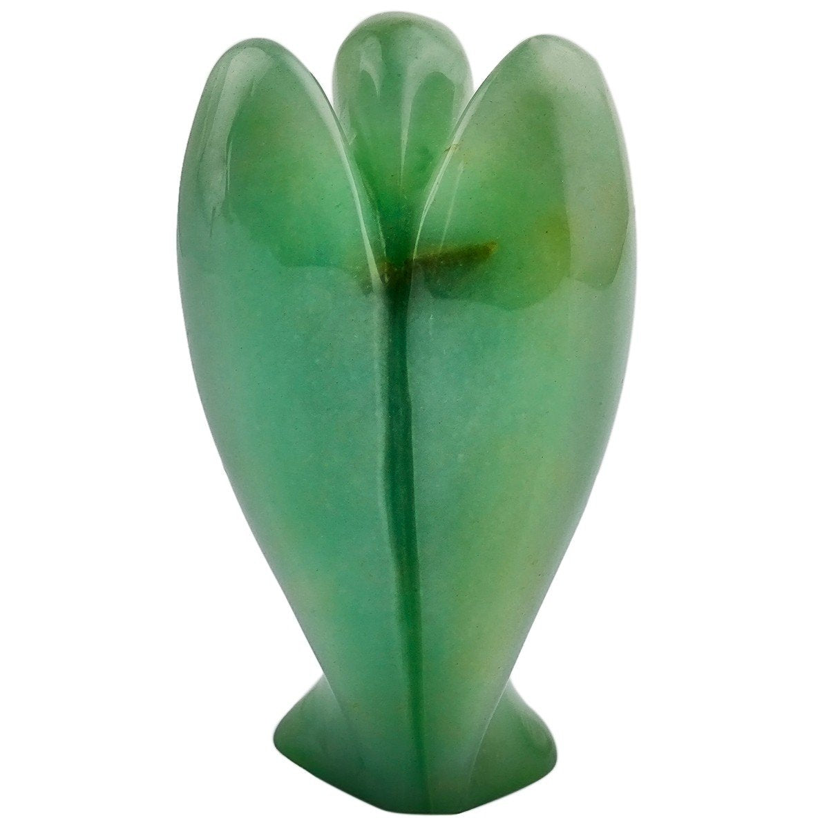 Rockcloud Healing Crystal Gemstone Carved Pocket Crystal Guardian Angel Figurines 3 inch, Green Aventurine
