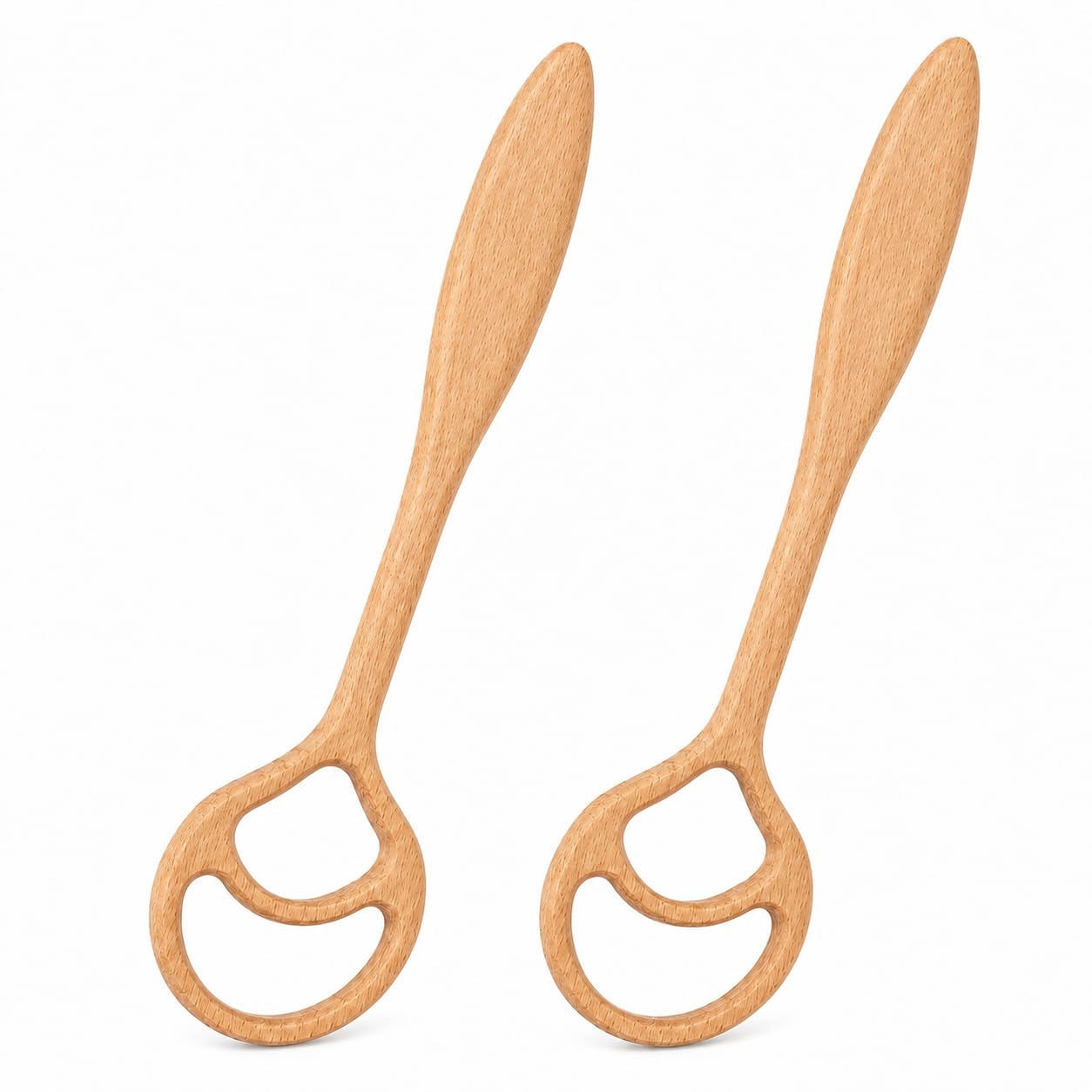 2 Pcs Wooden Danish Dough Whisks for Sourdough Bread, 12.6 in