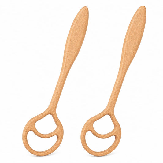 2 Pcs Wooden Danish Dough Whisks for Sourdough Bread, 12.6 in