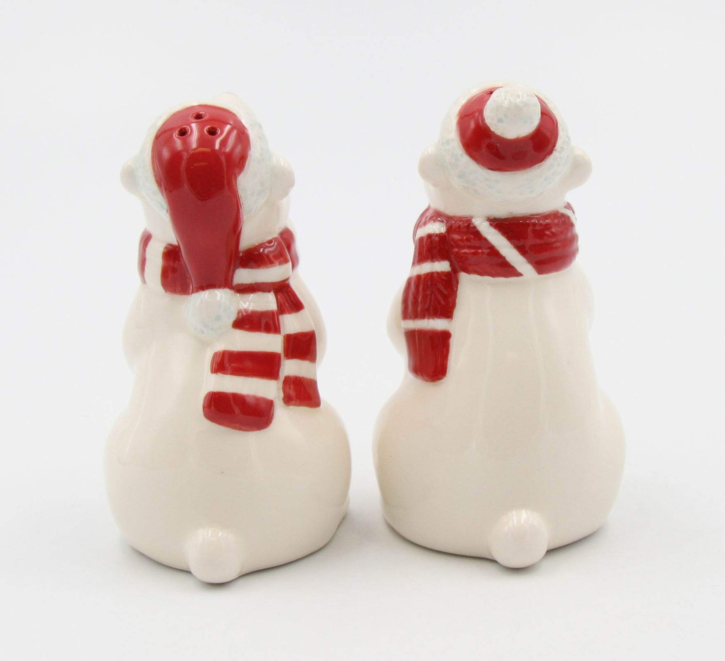 Fine Ceramic Christmas Holidays Polar Bear Couple Wearing Santa's Hat and Scarf Salt & Pepper Shakers Set, 3-5/8" H