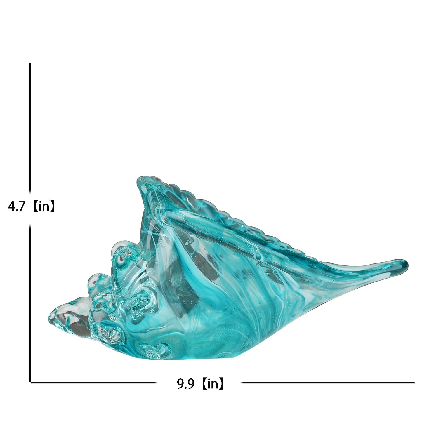 DOVDOV Blown Glass Conch Statues - Modern Glass Art, Conch Decorative Statues for Dining Tables, Entryways, Coffee Tables, Living Rooms, Kitchens, Shelf Fillers