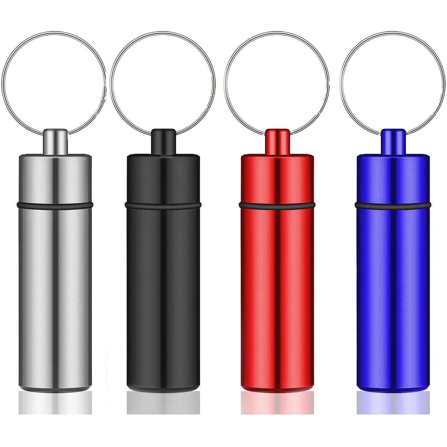 Portable Mini Travel Pill Box Medicine Vitamin Holder Case Bottle Container Organizer Dispenser Reminder - Refillable for Travel - 4 Pack