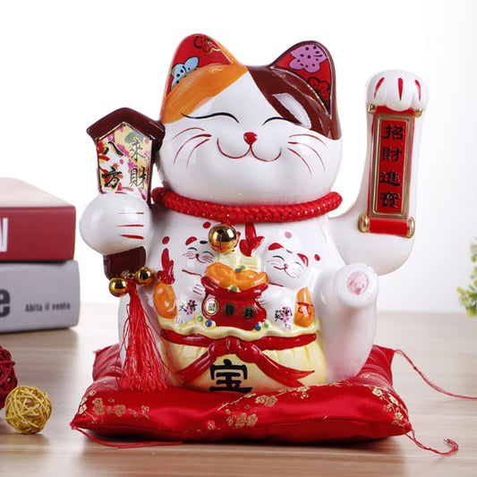 10-Inch Fortune Cat with Waving Arm, Gold