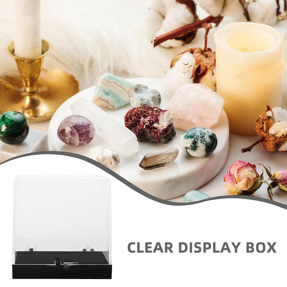 Ipetboom 4pcs Rock Collection Display Boxes - 2.67in Clear Miniature Storage Case Container for Mineral Specimens Gemstone Jewelry and Coins Sample with Unique Labeling System for Easy Organization