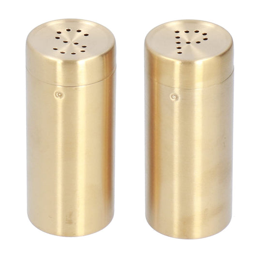 2pcs Salt and Pepper Shakers, Gold Salt And Pepper Shakers Pepper Spice Shakers Stainless Steel Seasoning Bottle Condiment Jar with Cover Ideal For Spices Condiments Herbs