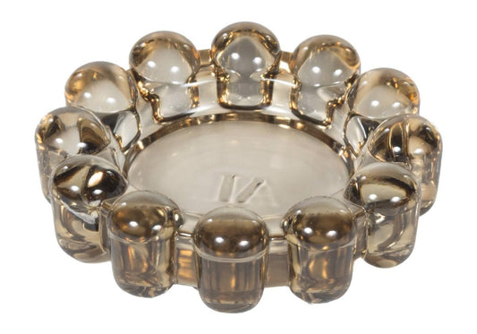 Alice Lane Original Bubble Candle Dish – Chic Smoky Glass Candle Dish for Home Decor – Decorative Modern Candle Holder for Small Candles & Diffusers