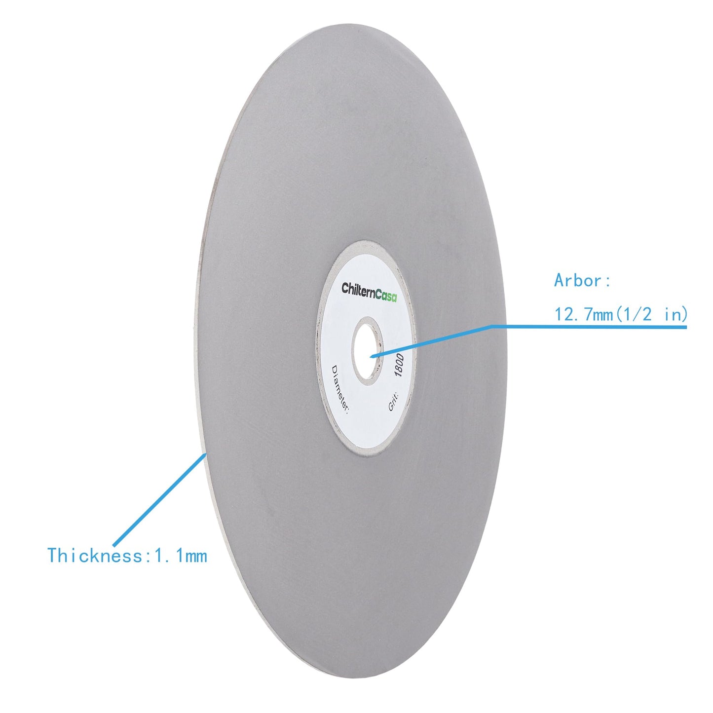 ChilternCasa 6 Inch Diamond Grinding Disc, Flat Lap Disc Abrasive Wheel 1/2 Inch Arbor Hole Fine Grit 1800 for Polishing Lapping Granite Marble Gemstone, Rock, Glass,Tile,Tungsten