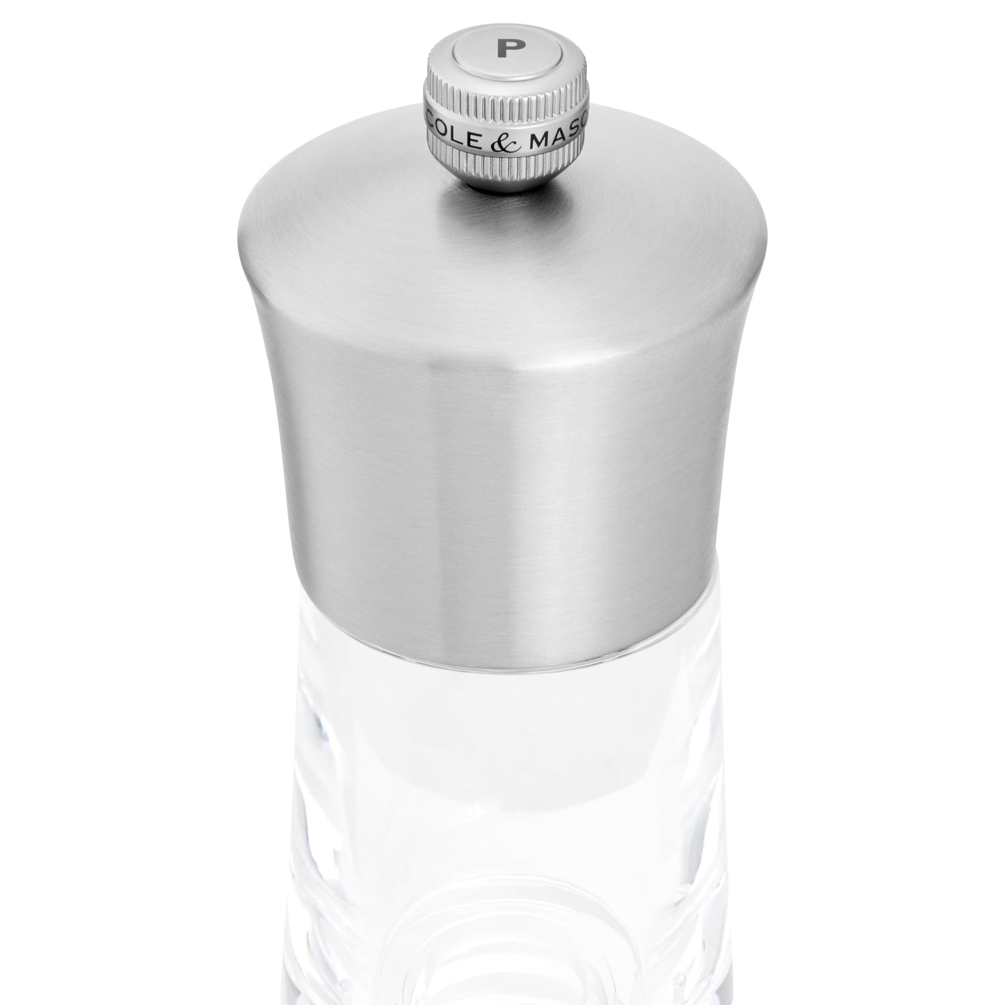 Cole & Mason Bromley Pepper Mill, Ceramic Mechanism with Adjustable Coarseness, Acrylic/Stainless Steel Pepper Grinder, 150mm, Lifetime Mechanism Guarantee
