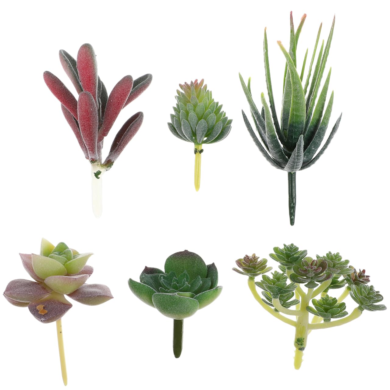 IMIKEYA 6pcs Simulated Succulents Artificial Plants for Outdoors Mini Fake Plants House Decorations for Home Decorative Faux Succulent unpotted Succulents Plants Fake Cactus Cacti Plants