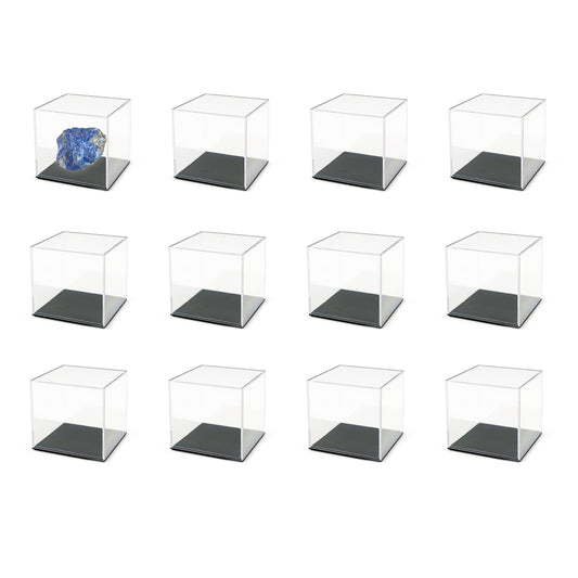 12Pcs Mineral Sample Case, Plastic Display Cube with Lid, Mini Clear Display Case, 1x1x1 Inch Specimen Boxes for Rocks and Minerals Jewelry Storage