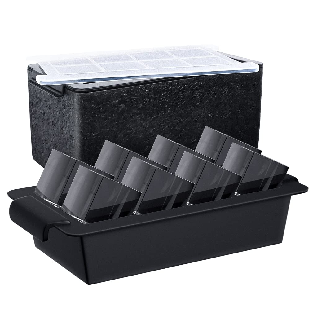 TINANA Upgrade 2 Inch Clear Ice Cube Tray Make 8 Large Square Crystal Ice Cube Maker for Cocktail, Whiskey & Bourbon Drinks, Gifts for Men