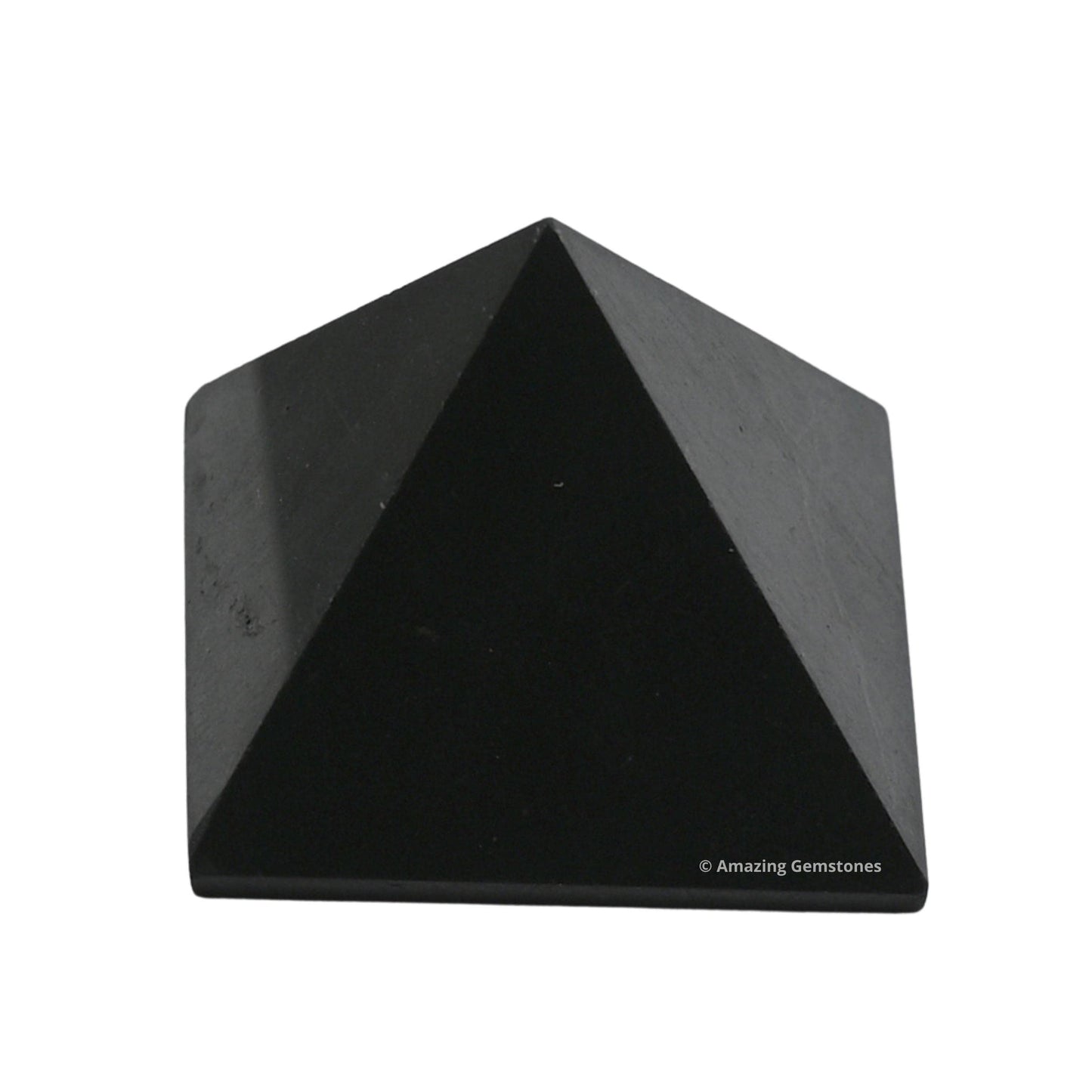 Amazing Gemstone Shungite Pyramid Crystal Healing Stones - 1" Great Pyramid Figurine of Natural Stone Pyramid for Meditation, Reiki, Chakra Balancing and Crystal Pyramids Grid