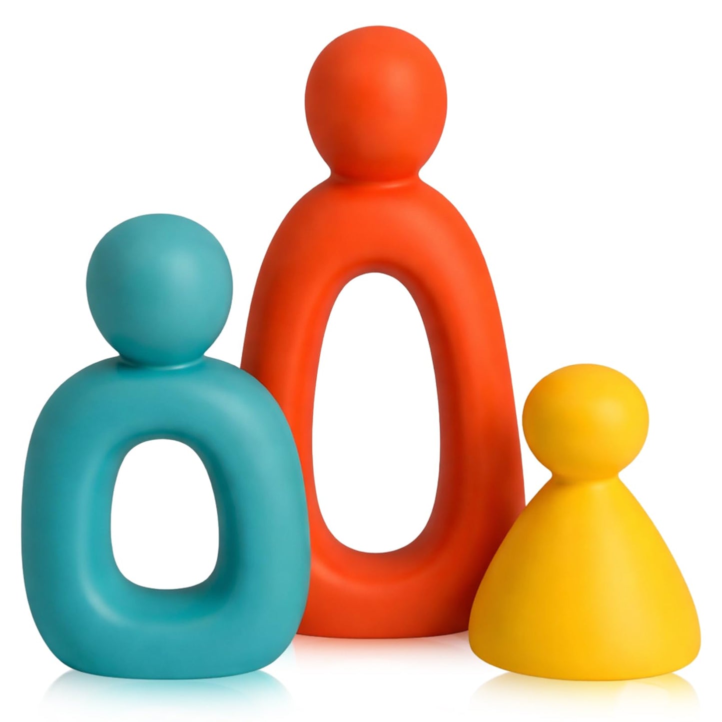Youyole 3 Pcs Mid Century Modern Decor Abstract Family of 3 Figurines for Shelf Sculpture Love Home Decorative Accents Abstract Decorative Statue for Shelves Living Room Office Table Decorations
