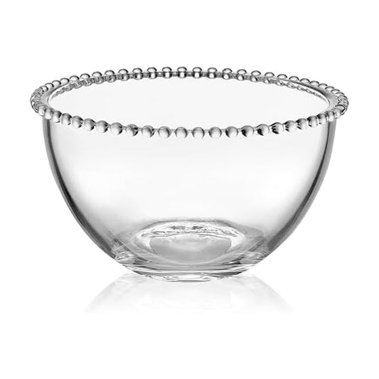 Fitz and Floyd Beaded Glass Fruit Serve Salad Bowl, 8.25 Inch
