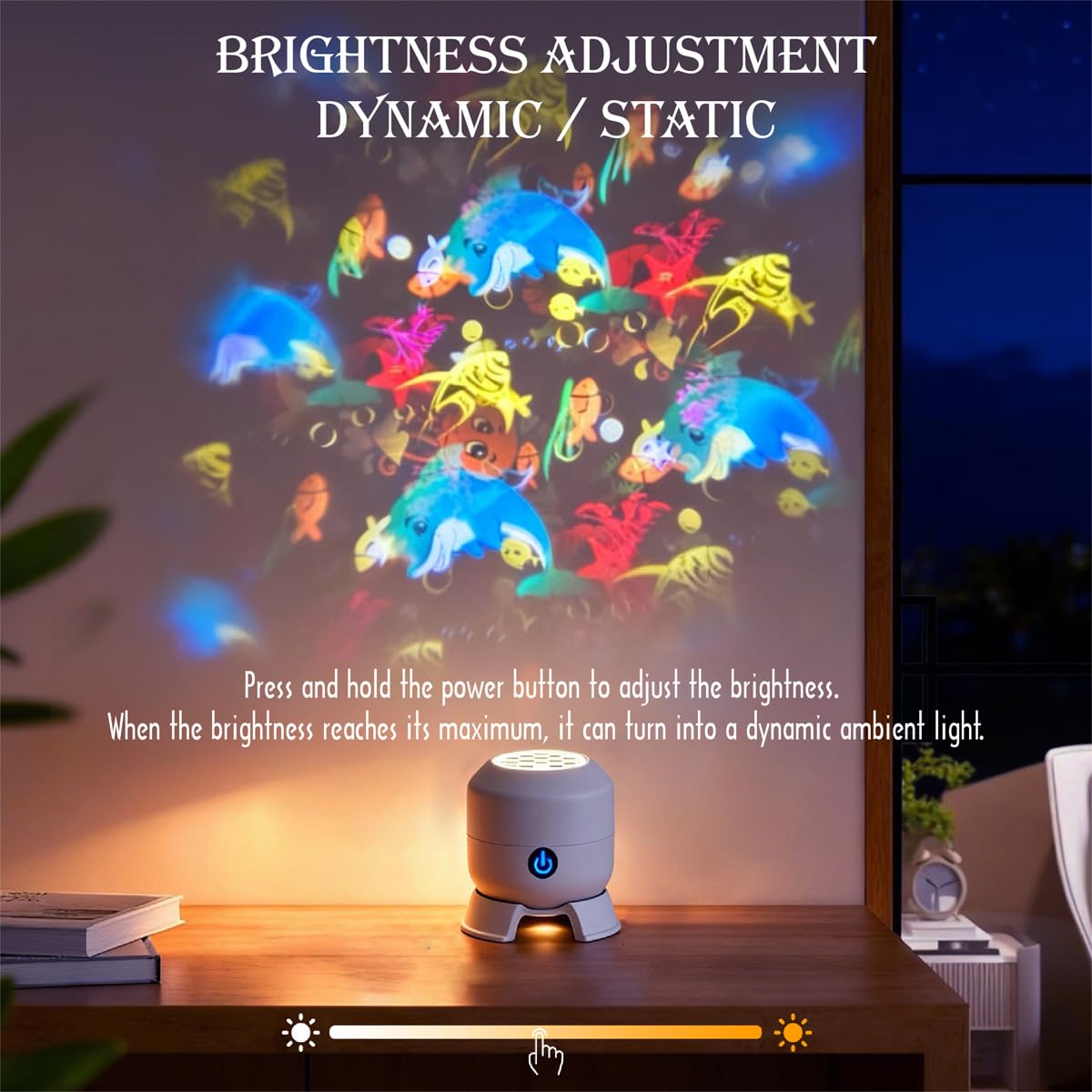 BriteFlow Ocean Atmosphere Projection lamp, Romantic LED Small Night Light for Bedroom Atmosphere Projection Decoration, Static and Dynamic Ceiling lamp