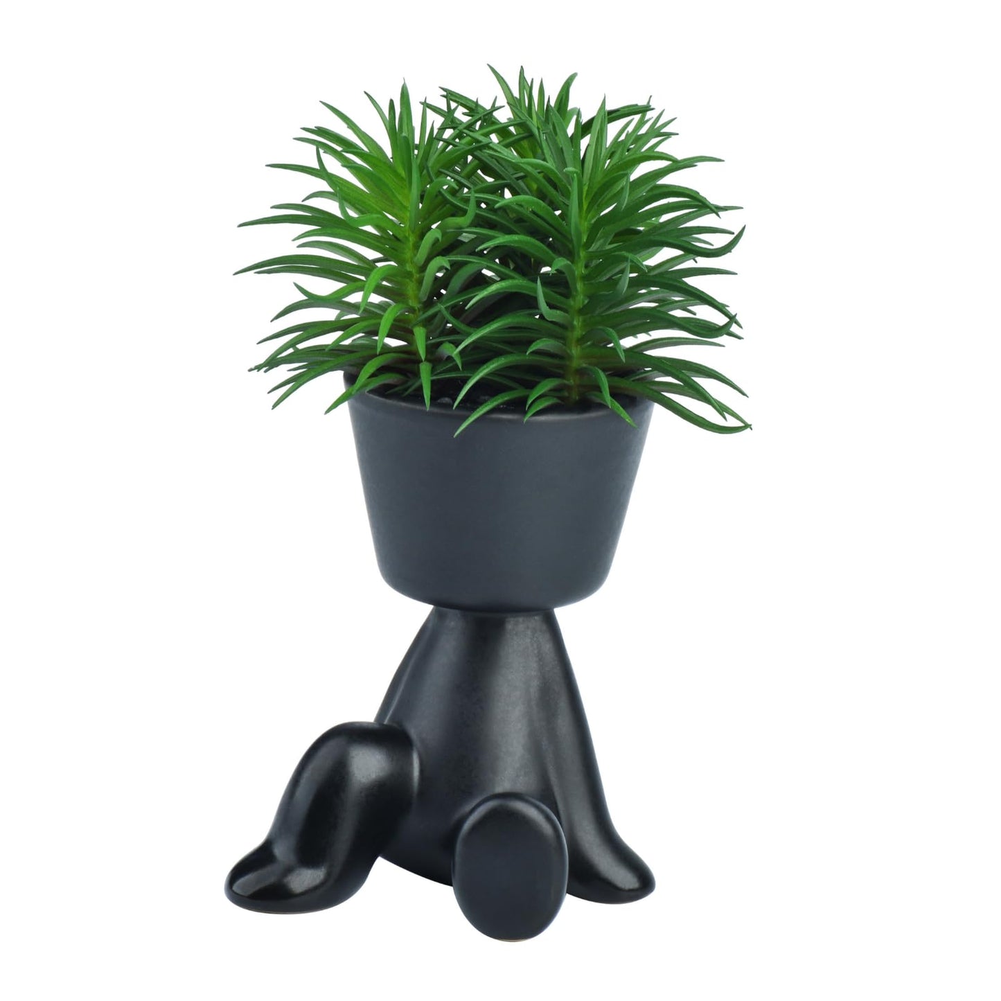 TOPSV Faux Plants Indoor Decor, Artificial Succulents in Pots Small Artificial Plants in Ceramic Pots for Home and Kitchen Decor (Backward Arm Support)