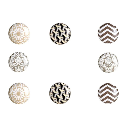 Perilla Home Set of 8 Ceramic Knobs Decorative Round Knobs for Home Kitchen Cabinet Vintage Hardware Cupboard Door Dresser Wardrobe Drawer Pulls