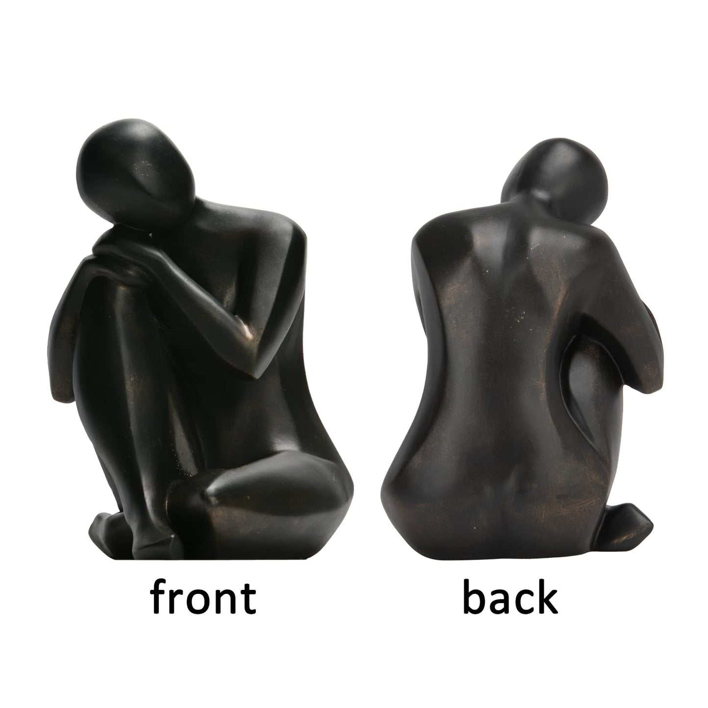 Guichifun Thinker Statue Resin Abstract Sculpture - Collectible Woman Figurine Art Home Office Bookshelf Decorative Objects Desktop Black Decor for Men&Women 5.25 X 6.25 X 8.5 Inch