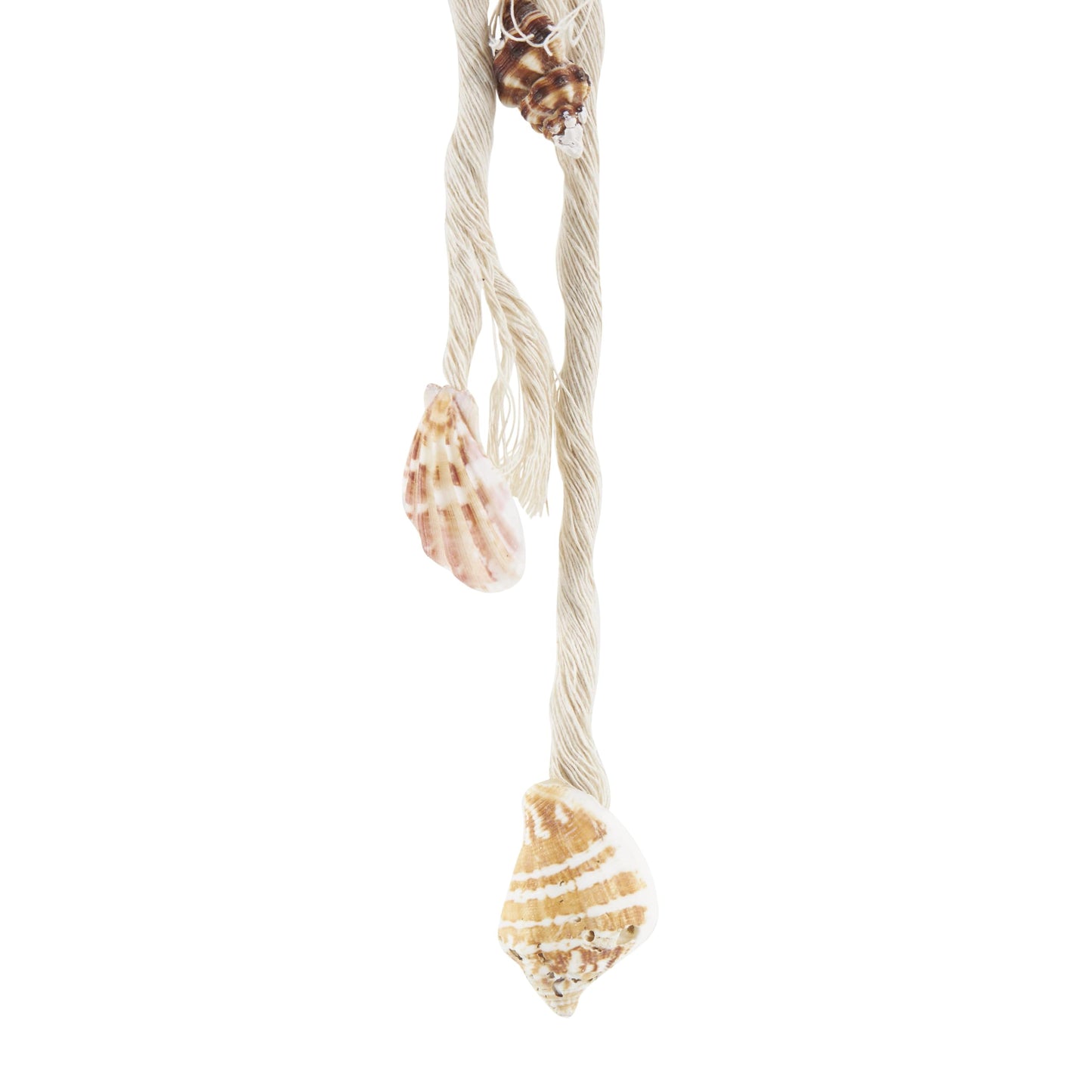 Deco 79 Resin Starfish Handmade Home Wall Decor Layered Wall Sculpture with White Hanging Rope and Seashell Accents, Wall Art 5" x 2" x 34", Cream