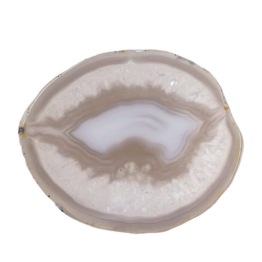 dssmboom Set of 2 Polished Agate Slice Coasters Geode Slab Place Cards for Wedding, Irregular Agate Stone Slab Decoration for Home Office, Natural Color