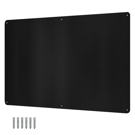 17.5inchX11.5inch Large Stainless Steel Plate for Magnets, 3M Adhesive Back, Mounting Screws, Ideal for Magnetic Shelf, Spice Holders, Colorful Magnets as a Gift. Mount Anywhere! (Black, 1 Pack)