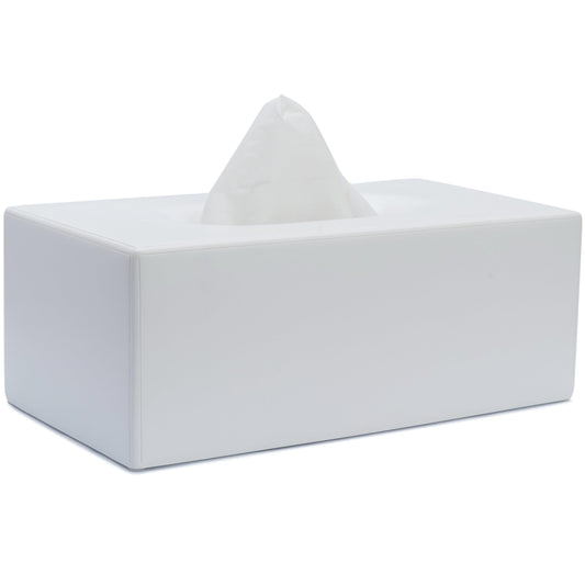 Yew Design Matte White Tissue Box Cover Rectangular, Facial Tissue Dispenser for Bathroom, Kitchen, Bedroom, Office, Hotel, Restaurant, Countertop, Nightstand, Car, and Desk