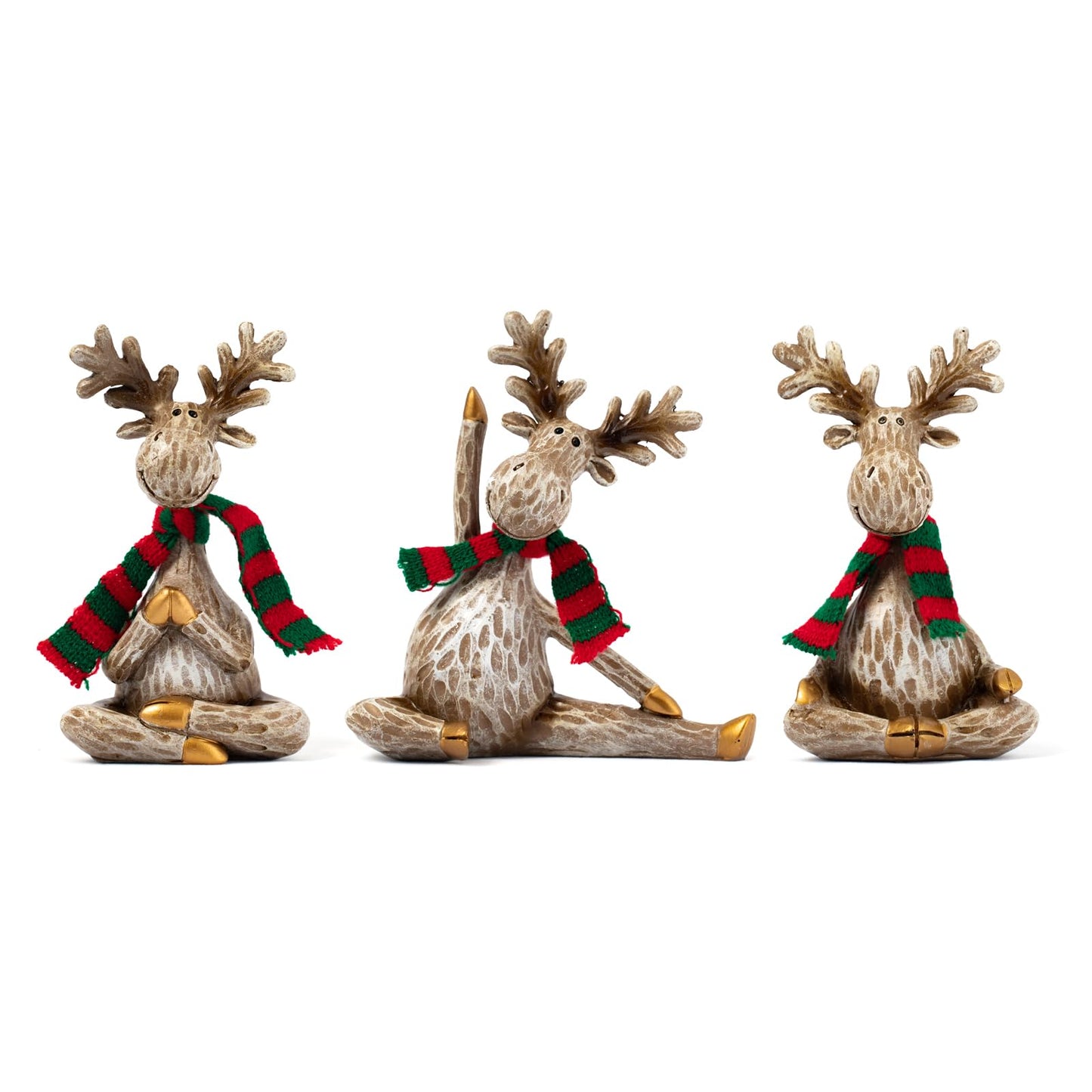 Moose Statue Home Decor.Yoga Decor Set Of 3.Collectable meditation table home decoration Figurines.Moose Figurines For Christmas Gift.Handmade Home Decoration For Living Room. Bring dignity to family.