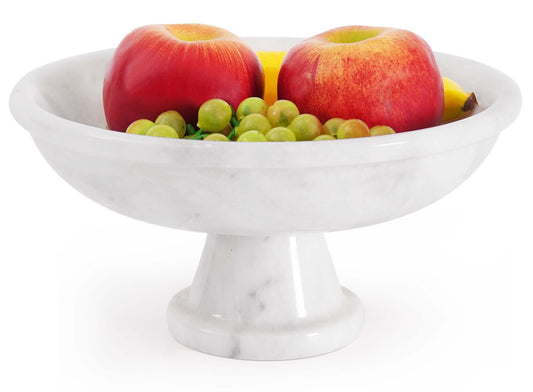 Radicaln Marble Fruit Bowl 10" Inches White Handmade Candy Bowl For Entryway Table, Ideal Decorative Bowl, Serving Bowl and Fruit Holder For Dining Table Centerpiece