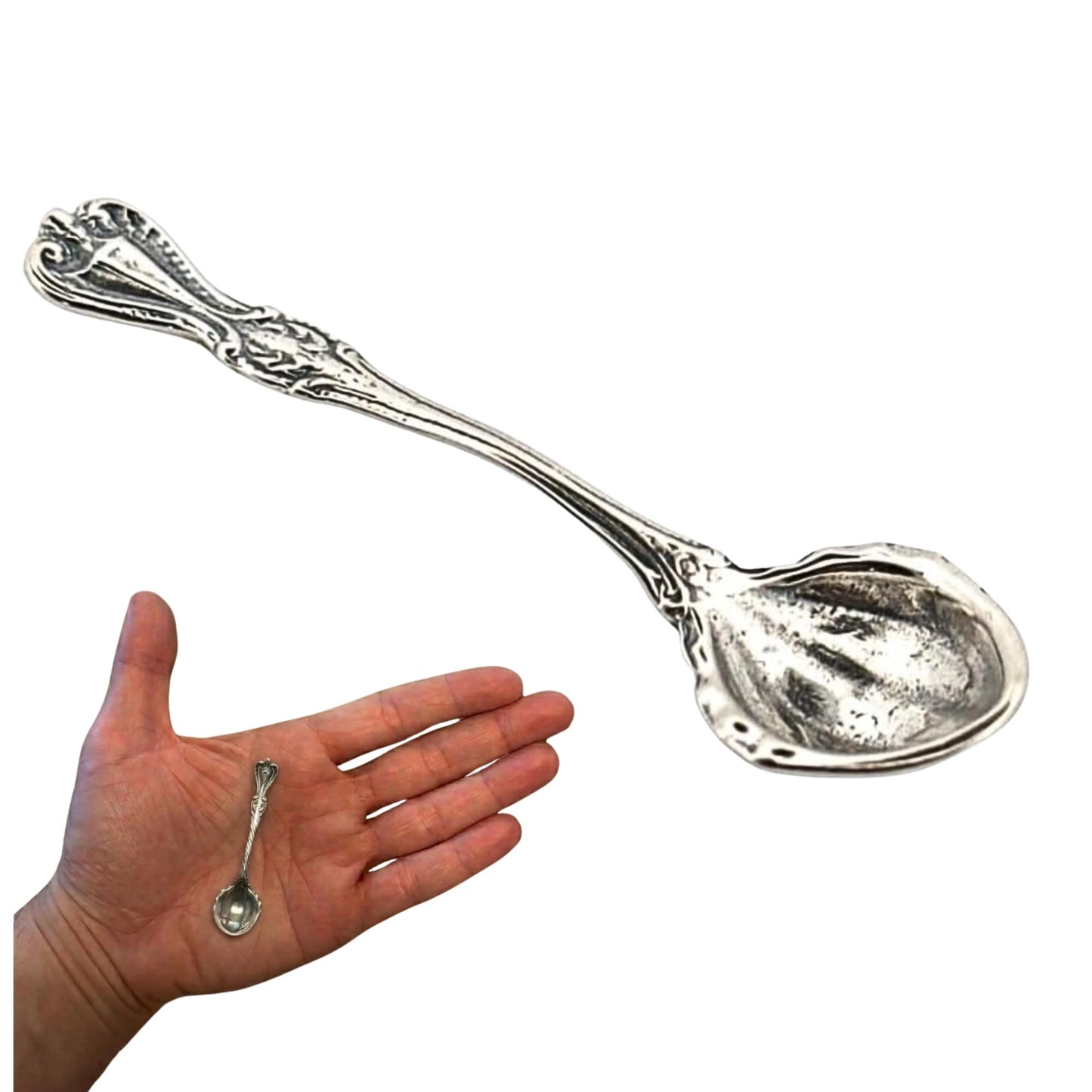 925 Sterling Silver Small Salt Spoon - Premium Quality 2.2" Pearl Bowl Spoon - Beautiful Flower Designed Handle - Gift for Culinary Enthusiasts