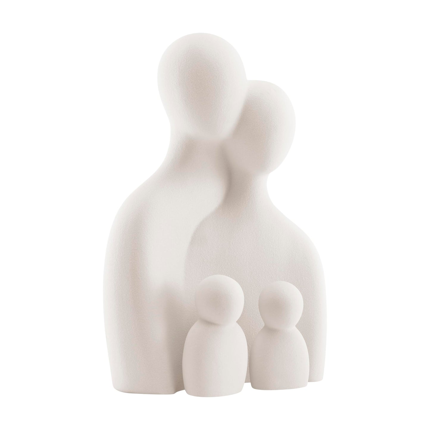 Danya B. Hans Cream Abstract Nesting Three Piece Family of 4 Decorative Accent Matte Ceramic Sculpture Figure Set