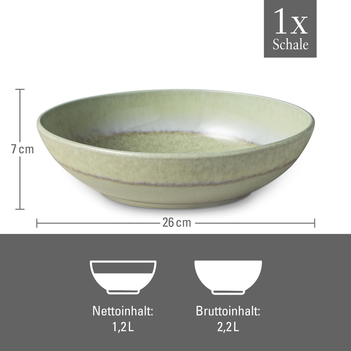 like. by Villeroy & Boch Perlemor Alga bowl, 26 cm Ø, green