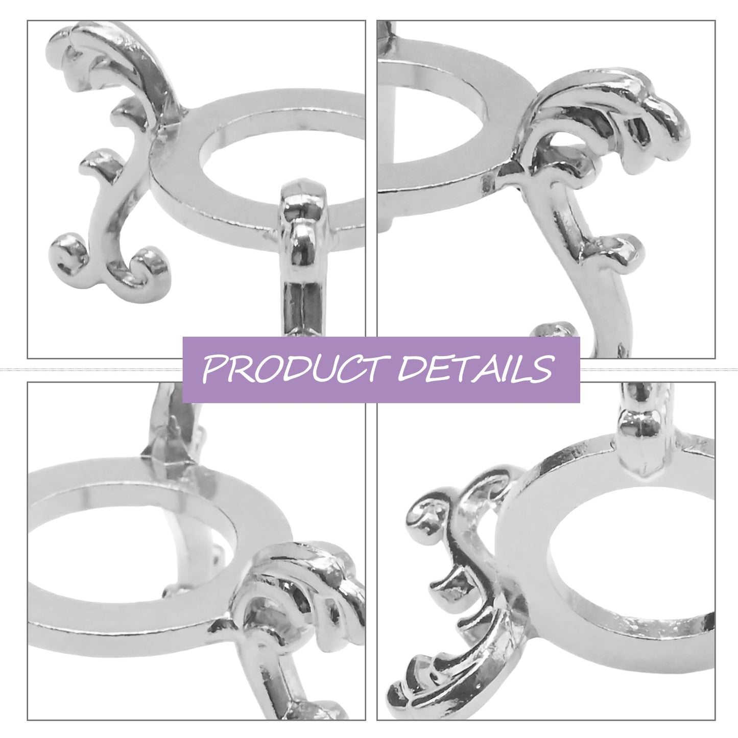 ZUDKSUY 10Pcs Silver Crystal Display Stands for 40-80mm Crystal Balls, Decorative Display Holder, Ideal for Glass, Natural Stone & Decorative Spheres