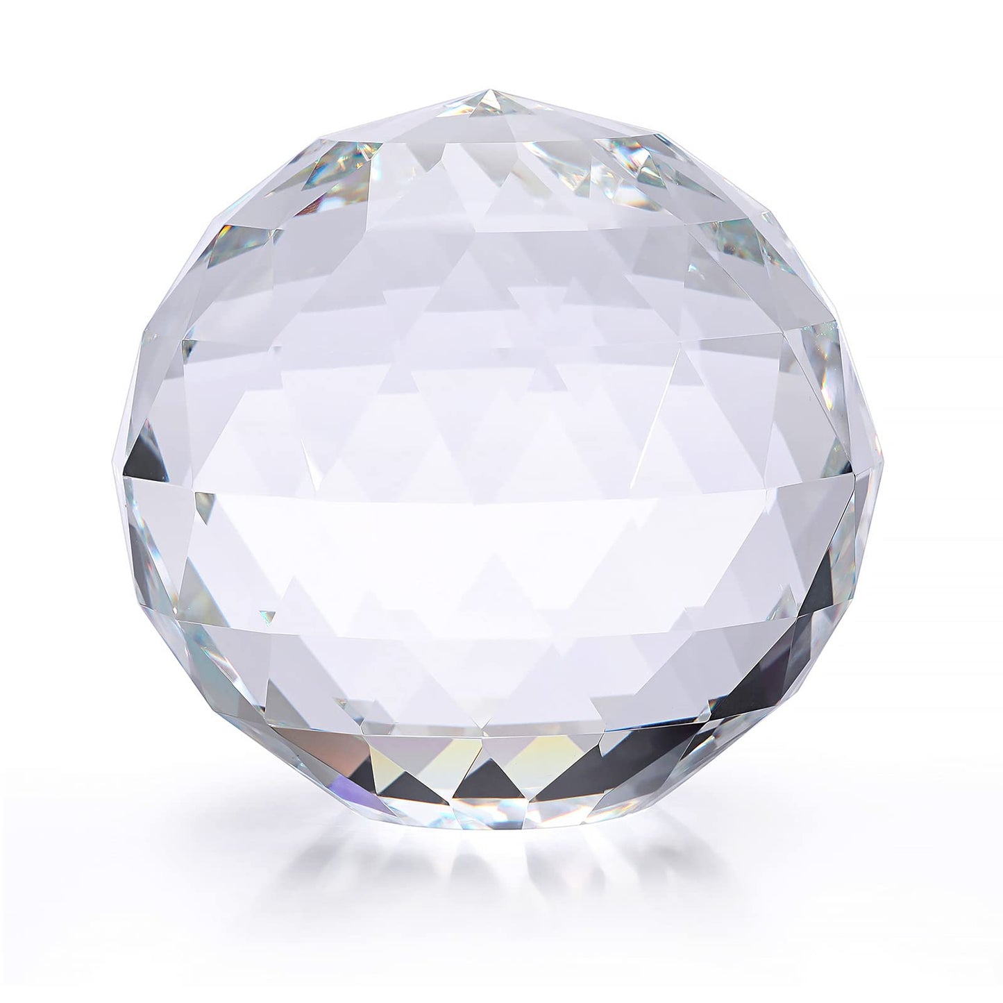 OwnMy 80MM Clear Crystal Suncatcher Ball Sparkle Crystal Suncatcher Prism Rainbow Makers Sphere, Faceted Glass Globe Sphere Paperweight Window Sun Catcher Gazing Ball for Garden Decor