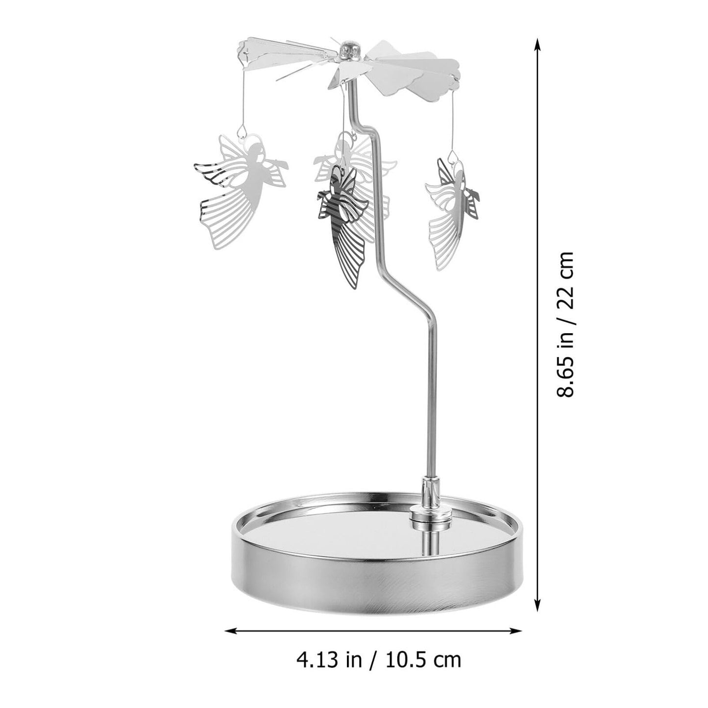 HOLIDYOYO Rotating Aromatherapy Candle Holder with Magnetic Base and Stainless Steel Tray 8.66 Inch Tealight Candle Holder for Home Decoration Parties Weddings