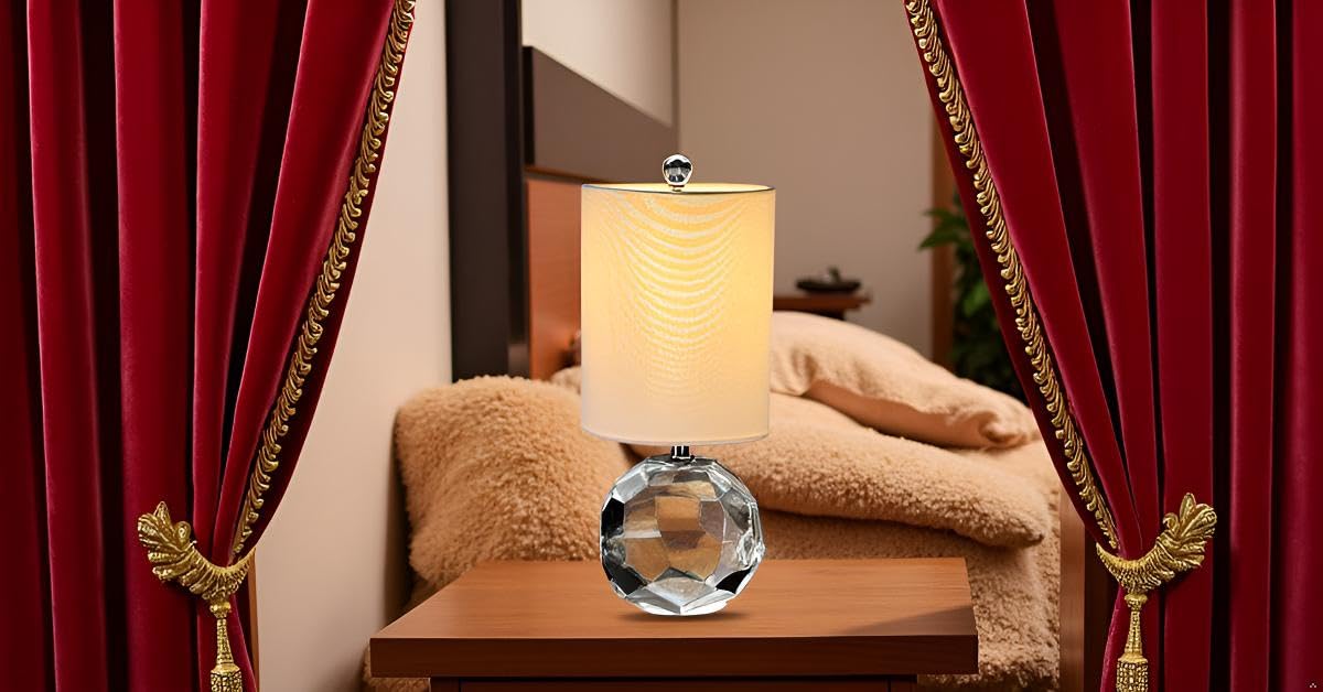 Jposbeam Pineapple-Shaped Crystal Table Lamp,Multi-Faceted Solid Crystal Lamp with LED Bulb (Warm White, 3000K),Suitable for Living Room, Bedroom, Office,cabinets, Side Tables and Other Spaces