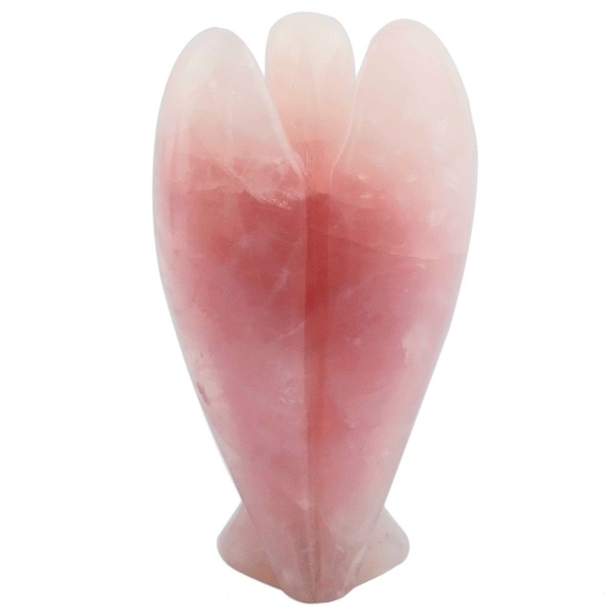 Rockcloud Healing Crystal Gemstone Carved Pocket Crystal Guardian Angel Figurines 3 inch, Rose Quartz