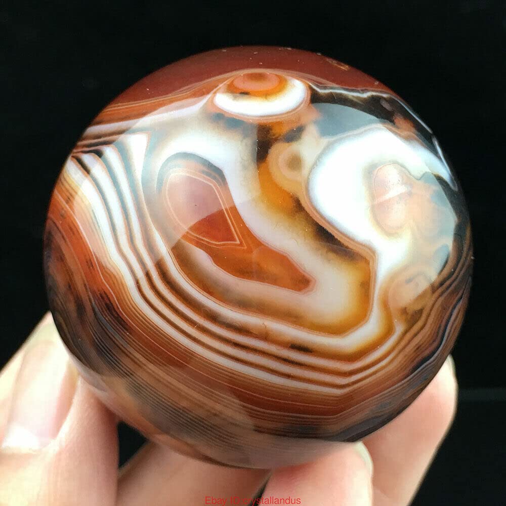 4pcs Natural Silk Agate Banded Ball Quartz Crystal Sphere Tumbled Gems Stone Dia.35MM(1.38inch)